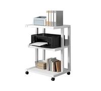 Support Multimédia AV, De Rangement Bureau À Trois Couches, Étagère Portable Mobile, for Salon/Studio/Bureau, Facile Assembler(Color3)