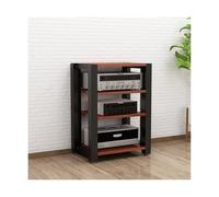 Support multimédia AV Étagères de rangement multimédia réglables Lecteur de disques CD Armoire de rack de composants stéréo Tour de rack audio moderne Compatible with studio à domicile(Rot,4 Tier)