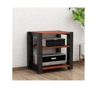 Support multimédia AV Étagères de rangement multimédia réglables Lecteur de disques CD Armoire de rack de composants stéréo Tour de rack audio moderne Compatible with studio à domicile(Rot,3 Tier)