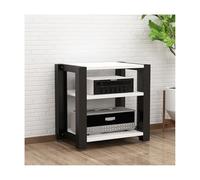 Support multimédia AV Étagères de rangement multimédia réglables Lecteur de disques CD Armoire de rack de composants stéréo Tour de rack audio moderne Compatible with studio à domicile(Wit,3 Tier)