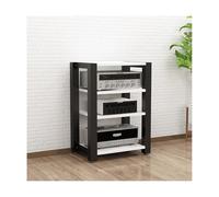 Support multimédia AV Étagères de rangement multimédia réglables Lecteur de disques CD Armoire de rack de composants stéréo Tour de rack audio moderne Compatible with studio à domicile(Wit,4 Tier)