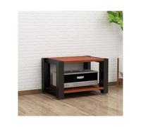 Support multimédia AV Étagères de rangement multimédia réglables Lecteur de disques CD Armoire de rack de composants stéréo Tour de rack audio moderne Compatible with studio à domicile(Rot,2 Tier)