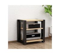 Support multimédia AV Étagères de rangement multimédia réglables Lecteur de disques CD Armoire de rack de composants stéréo Tour de rack audio moderne Compatible with studio à domicile(Natural,3 Tier)