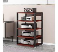 Support multimédia AV mobile avec roulettes - Rack audio-visuel polyvalent pour centre de divertissement, tour de rangement pour composants, mobilier multimédia stéréo