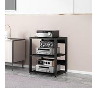 Support multimédia AV mobile avec roulettes - Rack audiovisuel Composant stéréo Tour Étagère de rangement multimédia pour Home Cinéma Entertainment Center Support TV roulant