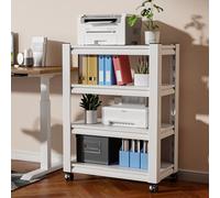 Support multimédia AV mobile avec roulettes - Support audio réglable sur pied - Étagère multifonction pour lecteurs DVD, boîtes TV, consoles de jeux - Armoire de rangement multimédia élégante
