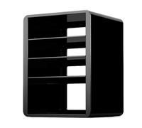 Support multimédia AV moderne en bois pour amplificateur HiFi - Meuble TV d'angle pour salon et studio d'enregistrement - Noir - 50,2 x 74,7 cm