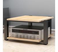 Support multimédia AV Multicouche - Meuble de Rangement Audio-visuel pour platines vinyles et systèmes Hi-FI, Tour de Rack stéréo pour amplificateurs DAC (Finition Naturelle 40 cm/15,7 po)