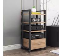 Support multimédia AV multifonctionnel avec étagère d'angle réglable à 4 niveaux avec roulettes chariot roulant portable pour la maison 100 cm de haut