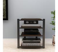 Support multimédia AV pour divertissement à domicile, armoire stéréo audio-visuelle, console de jeu, étagère de jeu, meuble TV d'angle compact et support audio élégant pour rangement de composants AV