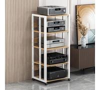 Support multimédia AV robuste pour TV et audio, centre de divertissement, chariot de projecteur à roulettes, armoire stéréo, rack d'amplificateur, home cinéma et bureau, étagère vidéo, rangement DVD