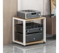 Support multimédia AV robuste pour TV et composants audio, armoire stéréo enroulable avec support d'amplificateur, home cinéma moderne et centre de divertissement de bureau, chariot de projecteur, DVD