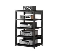 Support multimédia AV roulant avec roulettes - 2/3/4 niveaux Audio-Visuel Étagère de rangement Composants Tour de Rangement Coin Entertainment Center Stereo Rack pour Home Cinéma