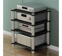 Support multimédia AV - Tour de rack audio en bois, étagère amplificateur, armoire de composants audio-vidéo, centre de divertissement compact, solution de rangement élégante pour audio domestique