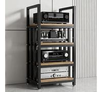 Support Multimédia AV,Tour de Support de Composants Audio,Hauteur Réglable | Étagère D'équipement Audiophile à 2/3/4 Niveaux, Armoire Stéréo for Lecteur de Disque Cd de Jeu Tv(B,4tier)
