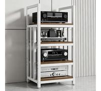 Support Multimédia AV,Tour de Support de Composants Audio,Hauteur Réglable | Étagère D'équipement Audiophile à 2/3/4 Niveaux, Armoire Stéréo for Lecteur de Disque Cd de Jeu Tv(G,4tier)