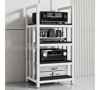 Support Multimédia AV,Tour de Support de Composants Audio,Hauteur Réglable | Étagère D'équipement Audiophile à 2/3/4 Niveaux, Armoire Stéréo for Lecteur de Disque Cd de Jeu Tv(E,4tier)