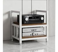 Support Multimédia AV,Tour de Support de Composants Audio,Hauteur Réglable | Étagère D'équipement Audiophile à 2/3/4 Niveaux, Armoire Stéréo for Lecteur de Disque Cd de Jeu Tv(G,2tier)