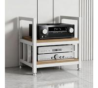 Support Multimédia AV,Tour de Support de Composants Audio,Hauteur Réglable | Étagère D'équipement Audiophile à 2/3/4 Niveaux, Armoire Stéréo for Lecteur de Disque Cd de Jeu Tv(F,2tier)