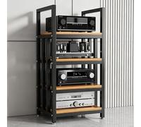 Support Multimédia AV,Tour de Support de Composants Audio,Hauteur Réglable | Étagère D'équipement Audiophile à 2/3/4 Niveaux, Armoire Stéréo for Lecteur de Disque Cd de Jeu Tv(D,4tier)