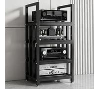 Support Multimédia AV,Tour de Support de Composants Audio,Hauteur Réglable | Étagère D'équipement Audiophile à 2/3/4 Niveaux, Armoire Stéréo for Lecteur de Disque Cd de Jeu Tv(A,4tier)