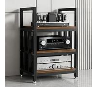 Support Multimédia AV,Tour de Support de Composants Audio,Hauteur Réglable | Étagère D'équipement Audiophile à 2/3/4 Niveaux, Armoire Stéréo for Lecteur de Disque Cd de Jeu Tv(C,3tier)