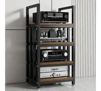 Support Multimédia AV,Tour de Support de Composants Audio,Hauteur Réglable | Étagère D'équipement Audiophile à 2/3/4 Niveaux, Armoire Stéréo for Lecteur de Disque Cd de Jeu Tv(C,4tier)