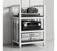 Support Multimédia AV,Tour de Support de Composants Audio,Hauteur Réglable | Étagère D'équipement Audiophile à 2/3/4 Niveaux, Armoire Stéréo for Lecteur de Disque Cd de Jeu Tv(E,3tier)