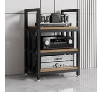 Support Multimédia AV,Tour de Support de Composants Audio,Hauteur Réglable | Étagère D'équipement Audiophile à 2/3/4 Niveaux, Armoire Stéréo for Lecteur de Disque Cd de Jeu Tv(B,3tier)