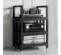 Support Multimédia AV,Tour de Support de Composants Audio,Hauteur Réglable | Étagère D'équipement Audiophile à 2/3/4 Niveaux, Armoire Stéréo for Lecteur de Disque Cd de Jeu Tv(A,3tier)