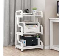 Support multimédia en noyer - Armoire AV à 3 niveaux pour salon et jeux vidéo - Rack audio sur pied avec étagères pour rangement DVD et stéréo - Unité d'affichage vidéo élégante