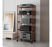 Support multimédia - Étagère audio-visuelle, étagère d'angle stéréo, console de tourne-disque, étagère AV en bois pour divertissement à domicile