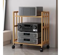 Support multimédia - Étagère audio-visuelle, étagère d'angle stéréo, console de tourne-disque, étagère AV en bois pour divertissement à domicile