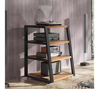 Support multimédia HiFi - Armoire audio composante AV avec étagères de rangement, supports stéréo et tour multimédia pour équipement audio organisé