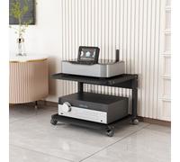 Support multimédia mobile à 2 niveaux AV Media Stand d'angle TV étagère amplificateur rack audio DVD CD support moderne composant stéréo armoire de rangement ouverte pour maison/bureau/théâtre