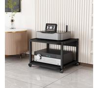 Support multimédia mobile à 2 niveaux AV Media Stand d'angle TV étagère amplificateur rack audio DVD CD support moderne composant stéréo armoire de rangement ouverte pour maison/bureau/théâtre