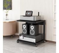 Support multimédia mobile à 2 niveaux AV Media Stand d'angle TV étagère amplificateur rack audio DVD CD support moderne composant stéréo armoire de rangement ouverte pour maison/bureau/théâtre