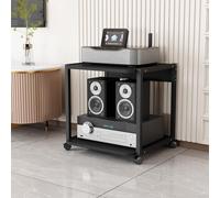 Support multimédia mobile à 2 niveaux AV Media Stand d'angle TV étagère amplificateur rack audio DVD CD support moderne composant stéréo armoire de rangement ouverte pour maison/bureau/théâtre