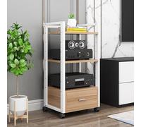 Support multimédia mobile multifonction 3/4 niveaux avec armoire de rangement pour lecteur DVD/CD stéréo audio/vidéo Composants nizer & Tiroir D 3 couleur titane