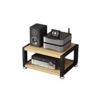 Support multimédia portable - Rack audio AV avec étagères de rangement pour salon, enregistrement, réunion et chambre à coucher - Étagère d'angle en acajou (45 x 35 x 23 cm)