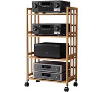Support multimédia réglable en hauteur 2 à 5 niveaux pour composants audio, lecteur TV/DVD et boîte de rangement pour câble, solution moderne pour home cinéma
