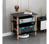 Support multimédia robuste pour équipement audio et vidéo, armoire robuste avec étagère d'angle, idéal pour la maison, le bureau, la configuration stéréo DJ