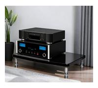 Support multimédia stéréo AV avec pieds absorbant les chocs, armoire ouverte pour salon, jeux, enregistrement, idéal pour les tourne-disques et les équipements audio