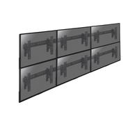 KIMEX - Support TV - Fixation Murale - Mur d'Images - pour 6 Écrans 49-55 Pouces - Capacité 70 kg - Fixations Coulissantes - Mécanisme Push Pull - Noir - 017-2123K