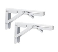 Support Mural 2 Pièces Triangulaire 8 Pouces Pliable | Verrouillage par Bouton Ressort, Bras Renforcés, pour Planche et Table Pliante, Bureau Atelier