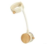 Support mural à ventouse pour sèche-cheveux avec support rotatif à 360° et rangement pour cordon de rangement pour économiser de l'espace dans la salle de bain (bois naturel)