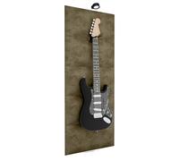 Support mural acoustique pour guitare avec lumière LED RVB | Présentoir insonorisant pour guitares électriques | Lampe : Noir | Couleur du panneau : [Beige | PANELS+BlackLamp (125x50cm)]