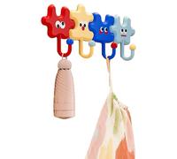 Support mural adhésif - 3,35x3,15 pouces porte-clés pour dessin animé, organisateur de crochet avec conception de bâtons solide, porte-clés de puzzle pour étagère, serviette, pelage suspendu, maison,