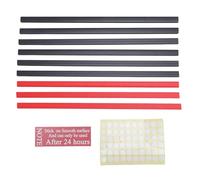 Support mural adhésif pour dosettes de café, bandes de rangement, haute compatibilité, grande capacité, conception peu encombrante pour cuisine, café, matériau PVC, 9 bandes, 1 (6 noirs + 3 rouges)