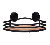 Support Mural Angulaire Static-Loc Collection Alba Pour Salle De Bain - Noir Et Bois Noir